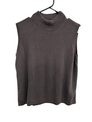 Preston & York Sleeveless Turtleneck Sweater Top Brown Sz Large Knitwear Layers - Image 1 of 4