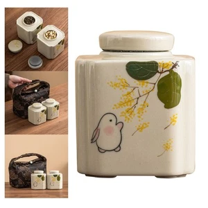 Tea Canister Small Storage Box Pot Desktop Organizer Jar with Airtight Lid for - Picture 1 of 7