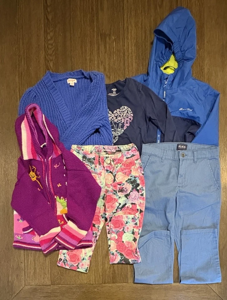 Lote de 6 piezas de ropa para niñas 7/8 Eddie Bauer Cat & Jack Carter’s Foto 1 de 4