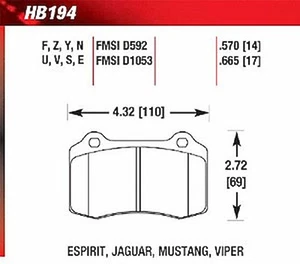 Hawk HB194G.665 DTC-60 Disk Brake Pads - Picture 1 of 8