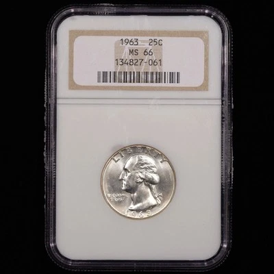 1963 Washington Silver Quarter 25c - NGC GRADED MS66 - Image 1 of 4
