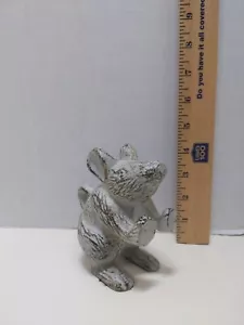 Mouse Cast Iron Door Stop Vintage Decorative Art Painted White - Picture 1 of 7