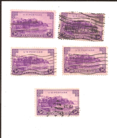US 3 Cent Stamps Scott #801 Lot of 5 Canceled Vintage US 3 Cent Stamps (5) Cover
