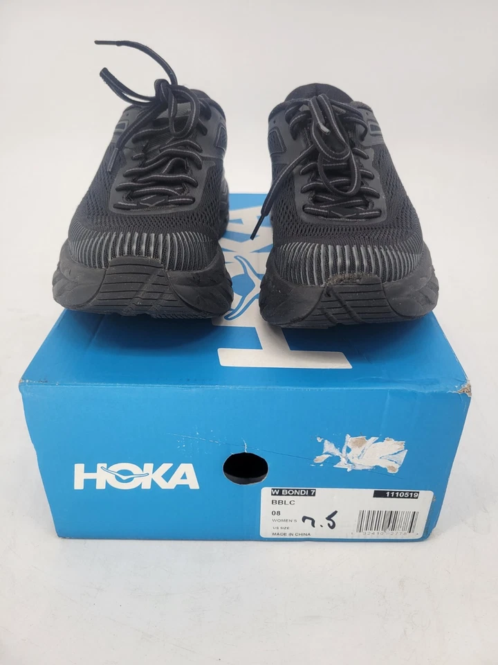 Zapatillas deportivas acolchadas Hoka One One Bondi 7 para mujer negras talla 7,5 Foto 1 de 4