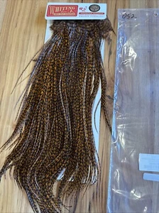 Whiting Farms SILVER Saddle Hackle:  GRIZZLY DYED BROWN 052 - Picture 1 of 3