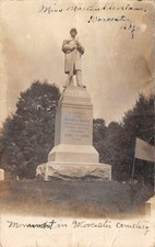 Worcester Ny "meninos em azul" Guerra Civil Monumento ~ Maple Grove Cemitério Cartão Postal Fotográfico 1907