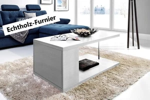 Hochwertiger Design Couchtisch Tisch MN-4 Weiß Seidenmatt mit Ablage NEU - Bild 1 von 4