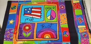 Vintage Fabric * PEACE * 100% cotton - 44" x 70" #5397 Springs Industries Love - Picture 1 of 11