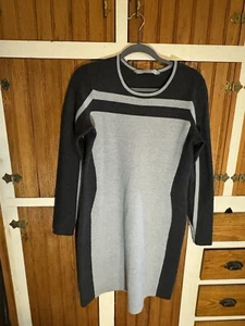 Athleta Sweater Dress Large Womens Wool Blend Gray Long Sleeve Pullover Knitted - Picture 1 of 9