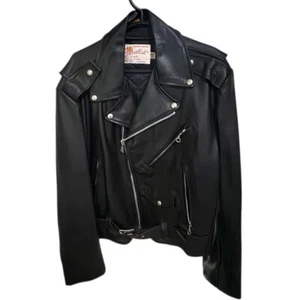 Excelled 70's Double Riders Jacket Size 42 Black Made In USA - Picture 1 of 4