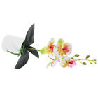 Biała sztuczna storchidea w ceramicznym garnku - Real Touch Bonsai