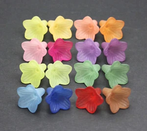 Acryl Perlen Blütenkelche 22x21mm Blüten Kelche Blumen Engel Kappen Farbauswahl - Bild 1 von 18