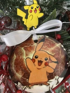 Ornament 3” round Holiday Pikachu - Picture 1 of 4