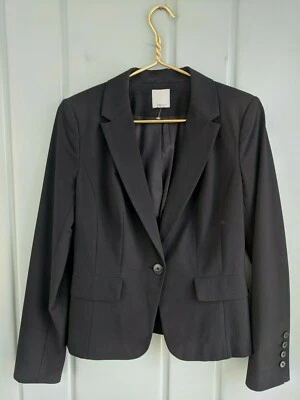 Chaqueta Blazer Halógena Mujer 6 Pequeña Clásica Negra Elastizada Carrera Trabajo Bolsillos Foto 1 de 4