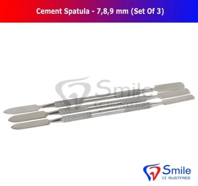 SMILE Dental Cement Spatulas 7,8,9mm Lab Double Ended Spatula (Set Of 3) Shanzi UK