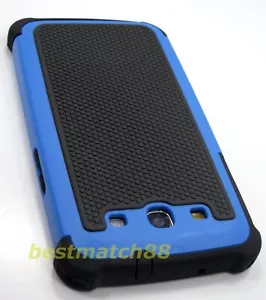 for Samsung galaxy s3 blue black triple layers hybrid hard soft case  S III - Picture 1 of 4