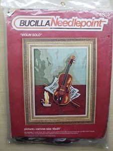 Bucilla Needlepoint Kit Violin Solo #4801 Vintage 16 x 20 Picture NEW - Picture 1 of 4