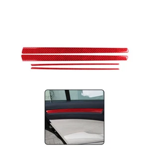 4 piezas para Chrysler 300 2015-17 rojo fibra de carbono calcomanía de puerta trasera pegatina cubierta embellecedor - Imagen 1 de 12