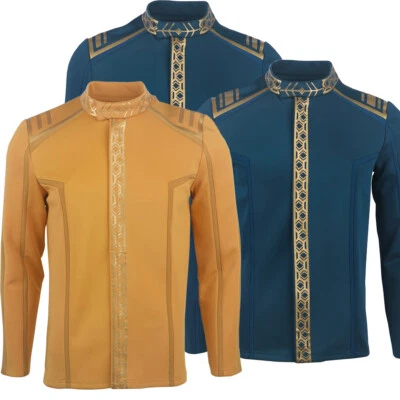 SNW Capitán Lucio Uniformes Dorados Flota Estelar Spock Azul Top Almirante Camisas Disfraces Foto 1 de 4