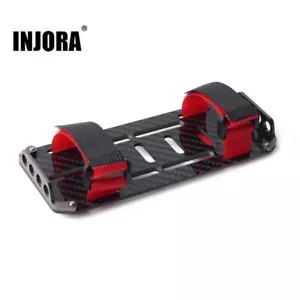 INJORA RC Car Carbon Fiber Battery Mounting Plate w/ Tie for 1/10 Axial SCX10 II - Picture 1 of 7