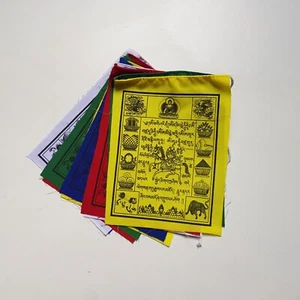 Ocho banderas de oración tradicionales Windhorse símbolo auspicioso - Imagen 1 de 7