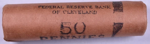 1968-D Lincoln Penny Cent - Federal Reserve Bank Cleveland BU Roll Cover