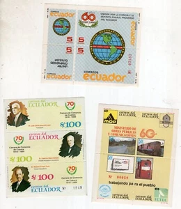 ECUADOR, 9 MODERN DIFFERENT BLOCKS, MNH - Picture 1 of 3