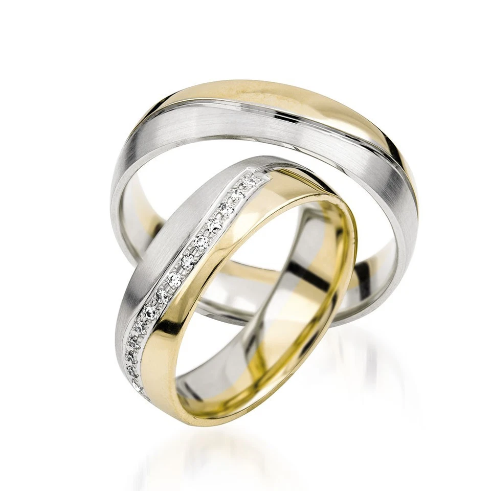 2x JC Trauringe Eheringe 333 Gold Verlobungsring 8Kt. Paarpreis J159 NEU - Bild 1 von 1