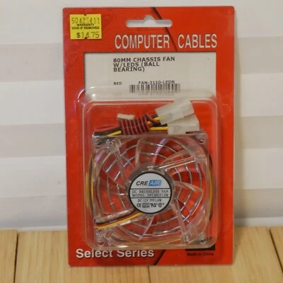 Cre Air 80mm Clear Plastic 4 Pin Red LED Fan - Image 1 of 4