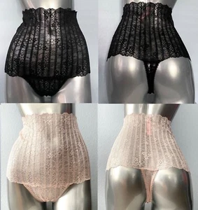 Victorias Secret Nwt Lot 2 Stripe Lace High Waist Thong Panty Panties Small S - Picture 1 of 7
