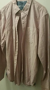 GAP 1969 LONG SLEEVE red Stripe SHIRT MEN'S SIZE L A1 - Picture 1 of 3