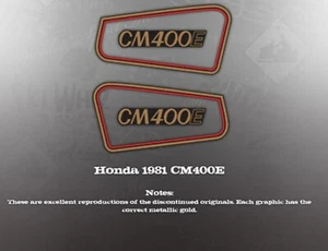 HONDA REPRODUCTION 1981 CM400E SIDE COVER DECALS GRAPHICS - Picture 1 of 1