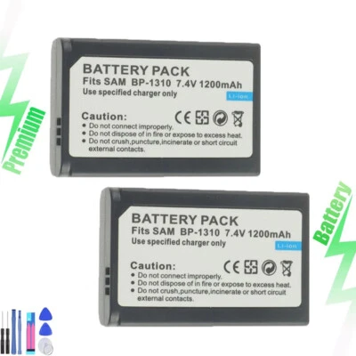 2x Battery for Samsung BP-1310 ED-BP1310 NX5 NX10 NX11 NX20 NX100 - Image 1 of 3