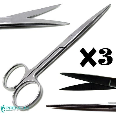 3 Pcs Medical Surgical Operating Dissecting Straight Scissors 4.5" Sharp/Sharp - Image 1 of 4