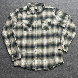 Hurley Shirt Mens Medium Plaid Aztec Southwest Long Sleeve Button Down Flannel - Picture 1 of 11