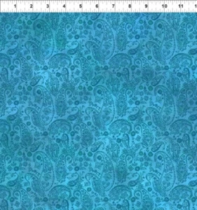 In The Beginnning Resplendent de Jason Yenter 8JYO 3 cachemira tonal verde azulado algodón - Imagen 1 de 1