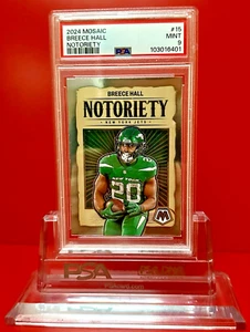 Breece Hall PSA 9 ! 2024 Panini Mosaic - Notoriety ! 🏈 - Picture 1 of 2
