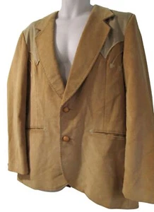 Pioneer Wear Vintage Western Sport Coat Jacket Light Brown Corduroy Mens 42 EUC - Picture 1 of 22