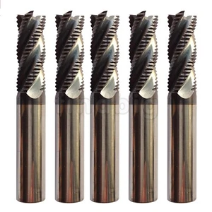 5 Pezzi 4 Flauti Carburo Solido 1/2" x 1-1/4" x 3" Fresatrici per Sgrossatura -ALCrSiN Rivestito - Foto 1 di 4