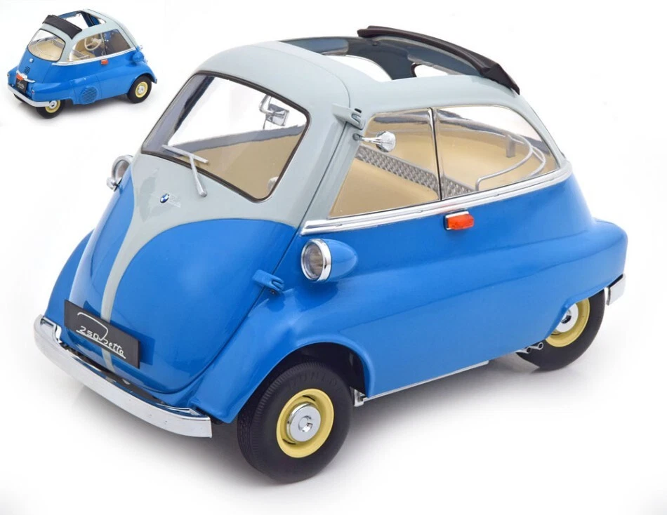 Modellino auto scala 1:12 KK Scale BMW 250 ISETTA BLUE diecast modellismo sta... - Immagine 1 di 1