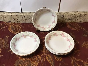 6 Fruit Desert Bowls ,MZ Carlsbad China,Austria, Pink Roses 5 1/4”Vintage - Picture 1 of 7