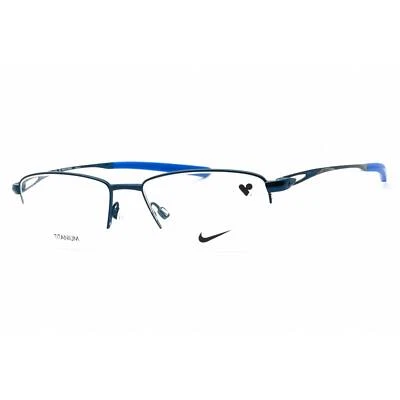 Gafas para hombre Nike satinadas azul marino rectangulares marco de titanio NIKE 6045 410 Foto 1 de 2