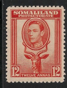 Protectorado de Somalilandia #91 (SG #100) EN MUY BUEN ESTADO MNH - 1938 12a Gran Kudu y KGV - Imagen 1 de 1