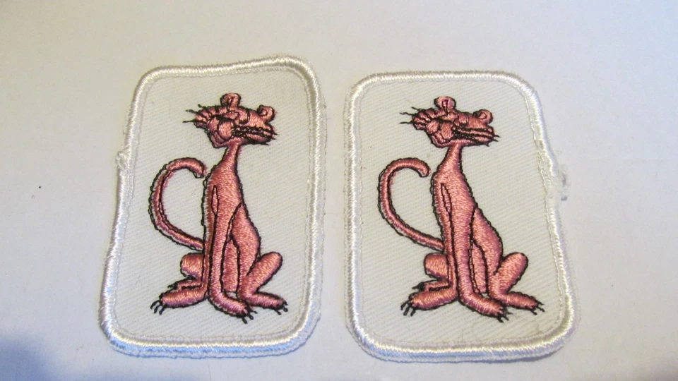 TWO VINTAGE PINK PANTHER EMBROIDERED PATCHES 1970'S - Image 1 of 1