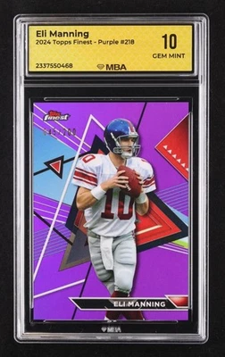 2024 Topps Finest Purple: #218 Eli Manning /200 MBA 10 GEM MINT - Image 1 of 4