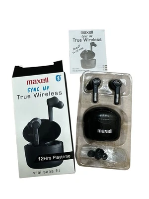 Auriculares intrauditivos Maxell Sync Up True Wireless negros 12 horas de juego Foto 1 de 3