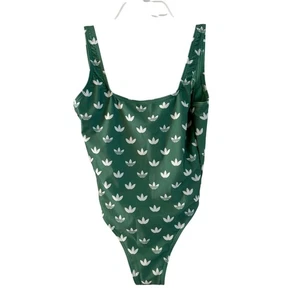 Costume da bagno donna Adidas verde monogramma taglia 6 aperto dietro nuovo con etichetta - Foto 1 di 8