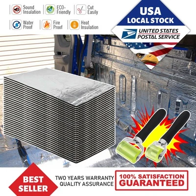 Self-adhesive Fireproof Sound Deadener Heat Insulation Mat For Car Hood Engine - Image 1 of 4