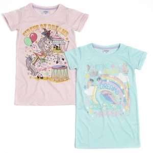 Girls Fun Print Short Sleeve Nightdress ~ Dinosaur or Horse ~ 2-6 yr - Picture 1 of 5