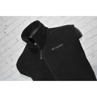 Columbia Fleece Jacket Vest Mens Size XL Black Camping Hiking Polyester Full  - Image 1 of 4
